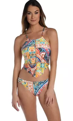 La Blanca Handkerchief Tankini Top Swimsuit 2 Piece Size 6 Soleil • $79.99