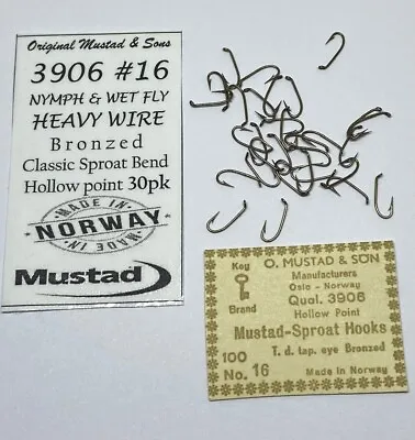 50) #16 Mustad 3906 Nymph Fly Tying Hooks Original Packaging Not Included • $4
