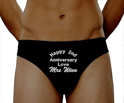 Personalised Pants Briefs 2nd Anniversary Mens The Husband Hubby Underwear Gifts • £10.88