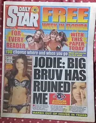 DAILY STAR 14 Jan 2006 - Roxanne Pallett Holly Willoughby Celeb Big Brother • £3.99