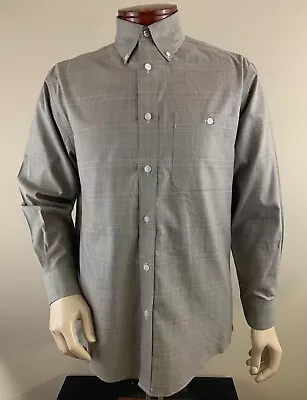 ORVIS Men's Houndstooth Plaid Wrinkle-Free Long Sleeve Shirt Size M • $9.99