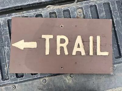 Vintage Wooden Hiking Trail Sign USFS BLM Style 11x20.5” • $80