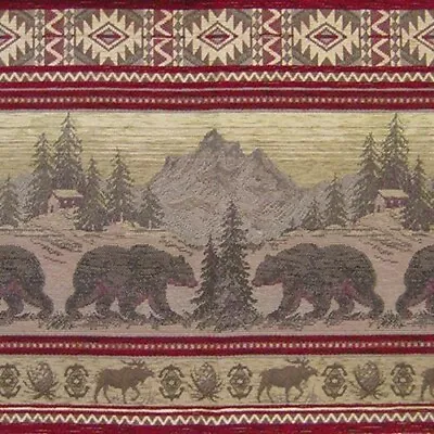 Bear Run Sand Chenelle Upholstery Fabric Mountain Lodge Cabin Furniture • $38.95
