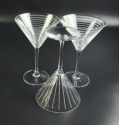 Vintage Martini Glass Cheers Too By MIKASA - Set Of 3 - 7 3/8  Tall • $45