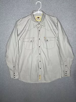 Larry Mahan Western Cowboy Shirt Pearl Snap Beige Size XL Men’s  • $16.88