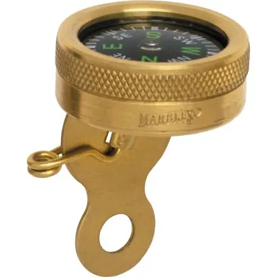 Marbles Pin-On Compass Fastens To Clothing Revolving Luminous Dial 1  Diameter • $13.29