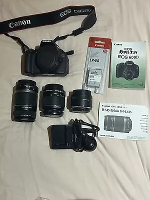 Canon EOS 600D 18.0 MP Digital SLR Camera - Black (Kit With EF-S 18-55mm IS... • $255