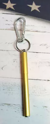 Terzetti Click-IT Mini Ballpoint Metal Pen W/ Magnetic Cap Keyring Clip-GOLD • $7.19