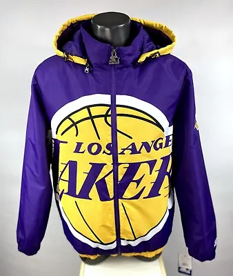 Lakers Jacket Los Angeles Starter Hooded BIG LOGO Full Zip PURPLE  S M L XL 2X • $129.99