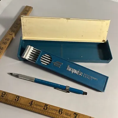 Vintage EAGLE 10N Turquoise Mechanical Leadholder Drawing Pencil W 2H Lead & Box • $59