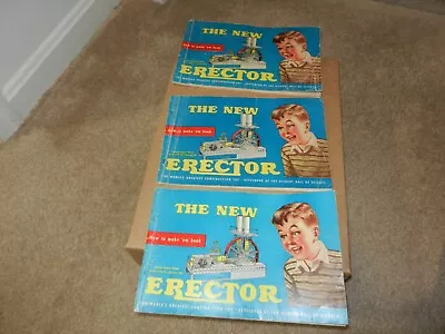 3 A C Gilbert Erector #8 1/2 Ferris Wheel Set Manuals 1950's Vintage Original • $36.95