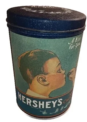 1980's Hershey's Chocolate Kisses Vintage Collector Tin Can With Lid • $10