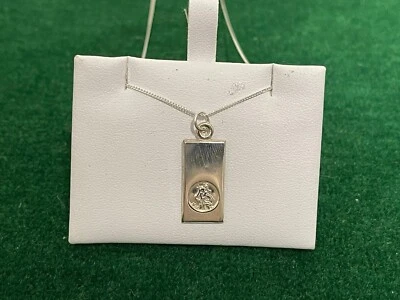 £22 • Buy St Christopher Ingot Pendant Sterling Silver 925 Hallmark & Silver Chain