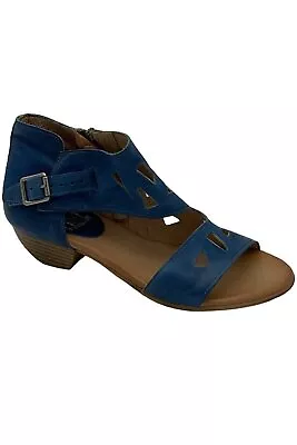 Miz Mooz Leather Cut-Out Sandals Current Denim • $54.99