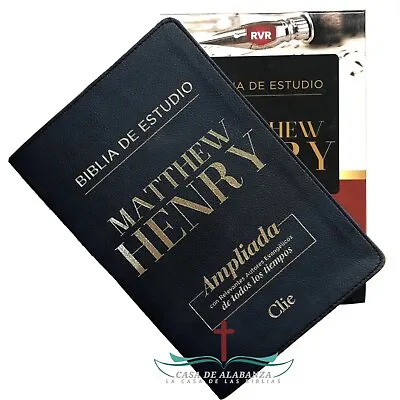 Biblia De Estudio Matthew Henry Leathersoft Negro Con índice  • $71.99