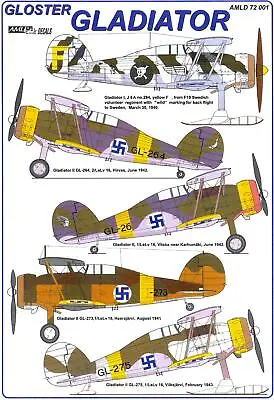 AML Models Decals 1/72 GLOSTER GLADIATOR OVER FINLAND • $7.99