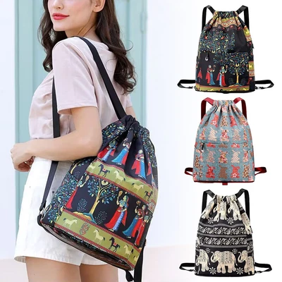 $18.48 • Buy Drawstring Foldable Large Capacity Dry-wet Separation Travel Sports Backpack BK