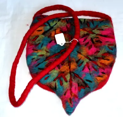 Felted Wool Crossbody Bag  Size 11  X 12    Made In Nepal • $12.99