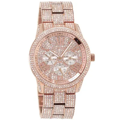 Michael Kors MK6933 Bradshawn Rose Gold Tone Dial Pave Glitz Steel Women Watch • $159