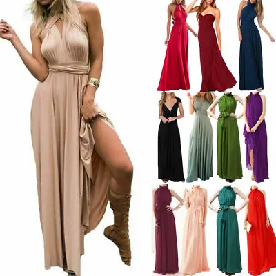 £6.29 • Buy Women's Evening Multi Way Wrap Bridesmaid Formal Long Maxi Dress Beach Sundress