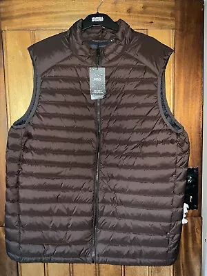 Men’s Marks And Spencer Padded Lightweight Waistcoat Brown 44”-46” Chest BNWT • £12