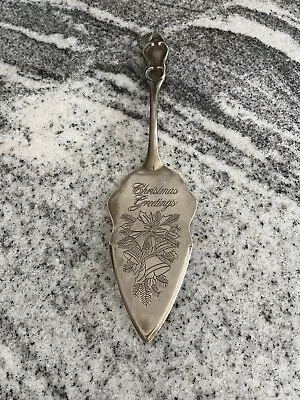 Vintage International Silver Christmas Greetings Silverplated Pie & Cake Server • $12