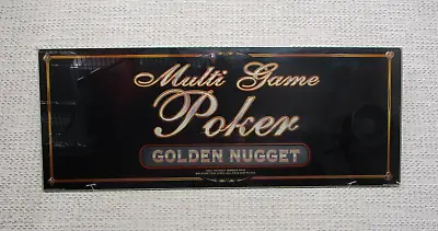 Vtg Golden Nugget Casino Video Poker Slot Machine Glass 23.75x9 Inch 2004 Black • $25.74