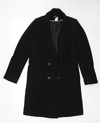 Laura Clement Womens Black Overcoat Coat Size 8 Button • £9