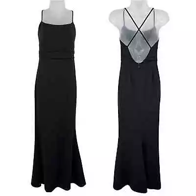 ZAC POSEN Dress Womens 6 Black Long Evening Formal Cross Back Gown EUC • $100