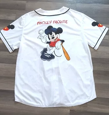 Disney Mickey Mouse Baseball Jersey Shirt New Size XX Large White 2XL Rare • $49.99