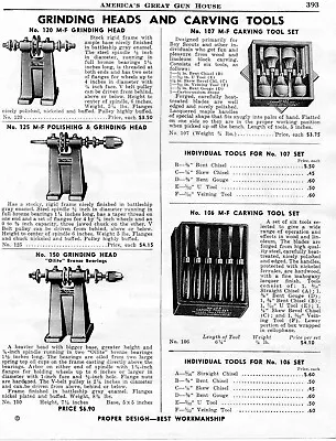 1948 Print Ad Of Millers Falls Grinding Heads & Wood Carving Tool Sets • $9.99