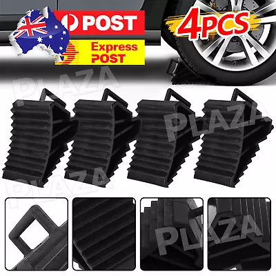 4X Heavy Duty Rubber Wheel Chock Tough Chocks Stops Car Trailer Boat Caravan Au • $19.85