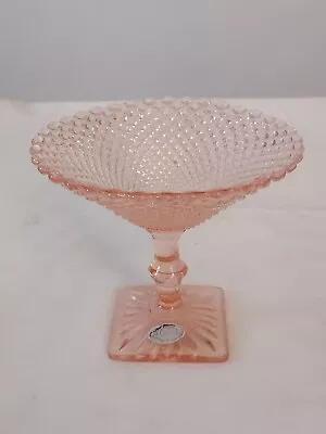 Anchor Hocking MISS AMERICA Depression PINK Glass Round 5  JELLY COMPOTE W LABEL • $24.99