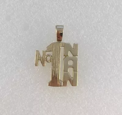 9ct Gold    No.1 NAN Pendant  SOLID  Height  1.8cm (inc Bale)   0.8grams   NEW • £39.50