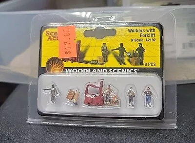 Woodland Scenics Scenic Accents  N Scale A2192 WORKERS WITH FORKLIFT (8PC) • $14