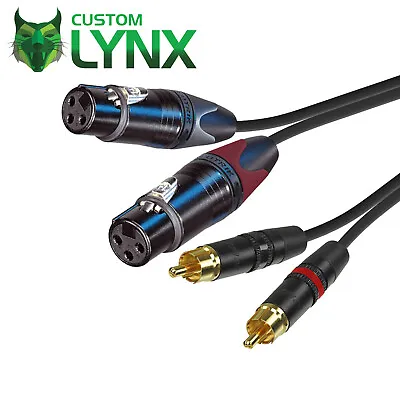 Custom Lynx Neutrik 2 X RCA Phono To 2 X Female XLR. PRO Stereo RCA To Twin XLR  • £26.13