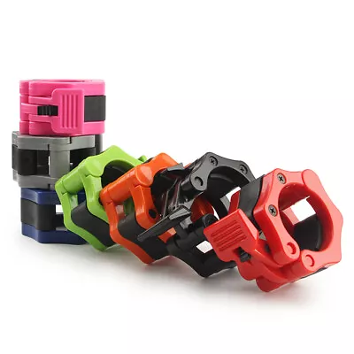 2-inch Olympic Barbell Clamps Lock Clip Quick Release Bar Weigh 1 Pair Colors • $8