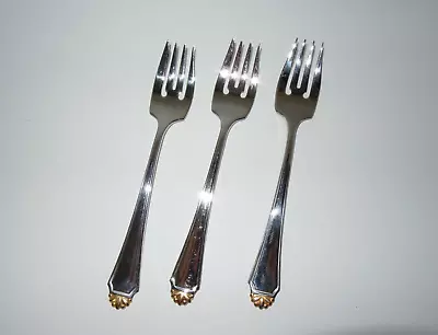 Oneida Three 7  Forks With Gold Trim • $10