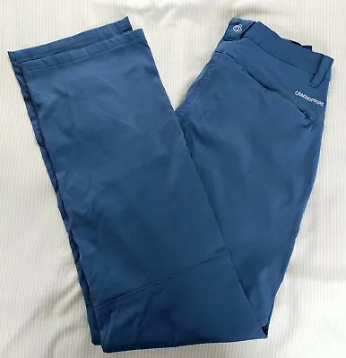 Craghoppers Pro Stretch Walking Trousers Women's UK 10 L31  - Blue - Good... • £10.99