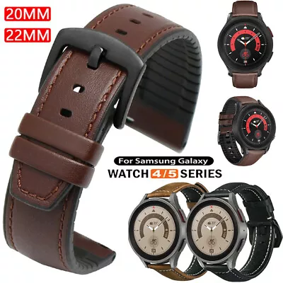 For Samsung Galaxy Watch 5 4 40-46mm/Active 2/3 45mm Silicone Leather Strap Band • $13.55