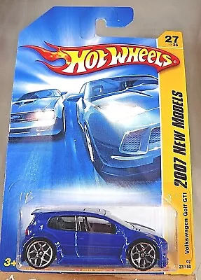 2007 Hot Wheels #27 New Models 27/36 VOLKSWAGEN GOLF GTI Blue Tint-Window W5YSp • $19.50