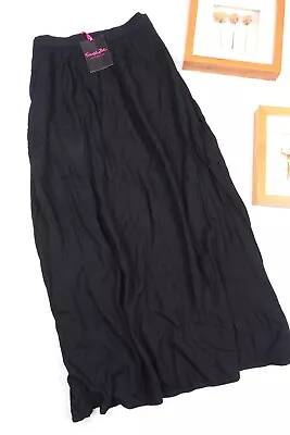 100% Viscose A-line Maxi Skirt Black Jersey Stretch Tube India Simply Be UK16 • £17