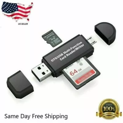 Micro USB OTG To USB 2.0 Adapter SD/Micro SD Card Reader With Standard USB Male • $2.82