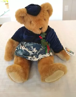 VT Teddy Bear Xmas Bear 1994 W Tags 16” Honey Brown Grandma Velvet Clothes • $25