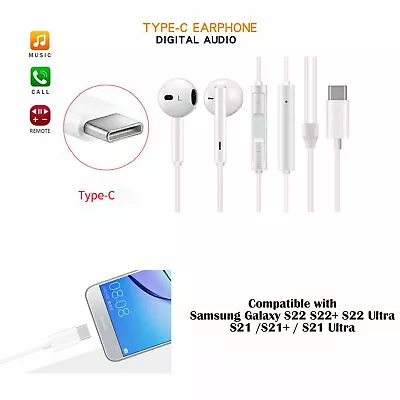 Usb-c Type C Handsfree Earphones For Samsung Galaxy S23 S23 Ultra S23+ S21 FE • $11.35
