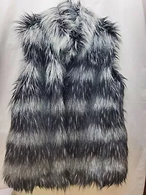 Michael Kors Faux Fur Vest Sleeveless Size Large Black • $38.25