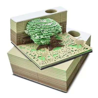 Block 3D Art Notepad 3D Calendar 2024 Tree House Memo Pad Kawaii Note • £12.54