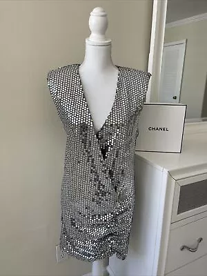 Zara Silver Sequins Slim Party Dress XS/S • $25