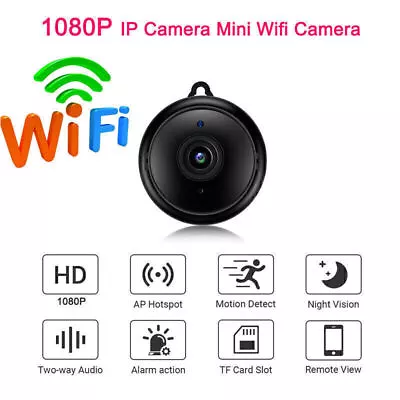 Mini WIFI IP Camera WLAN Webcam Surveillance Camera Night Vision HD 1080P CamerL • £31.56