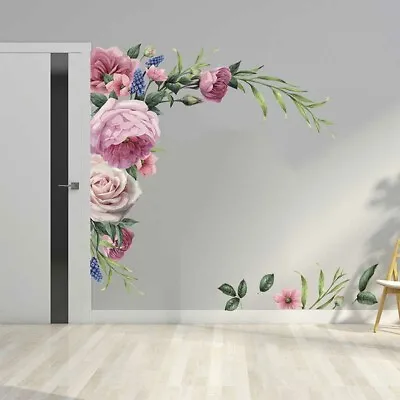 £9.76 • Buy Wall Sticker Peony Rose Flower Wall Decal Nursery Home Sticker Decor Art Mural
